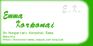 emma korponai business card